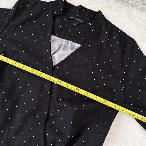 Banana Republic Woman Black Polka Dot Wrap Jumpsuit US2 Classic Party Cocktail - Picture 7 of 11